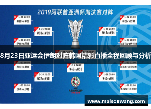 8月23日亚运会伊朗对阵韩国精彩直播全程回顾与分析